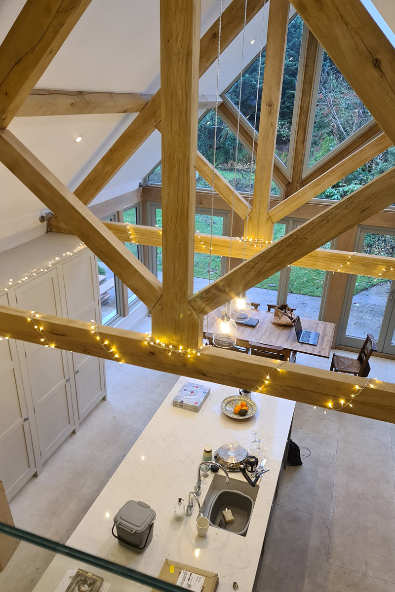 HADDENHAM PROJECT oak framed extension .